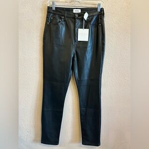 NWT Pistola Faux Leather Pants in Onyx Black Size 27